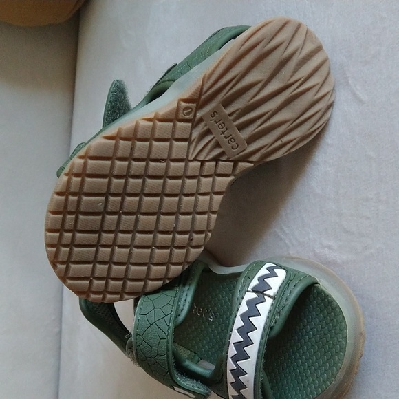 CARTERS GREEN ALLIGATOR AND WEST LOOP PINK GLITER MERMAID PRINT SANDALS - Picture 4 of 7